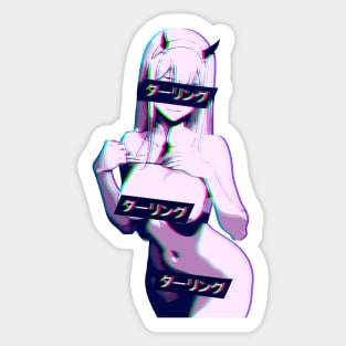 ダーリング Daringu #2 Zero Two Darling Franxx Glitch Edit Sticker